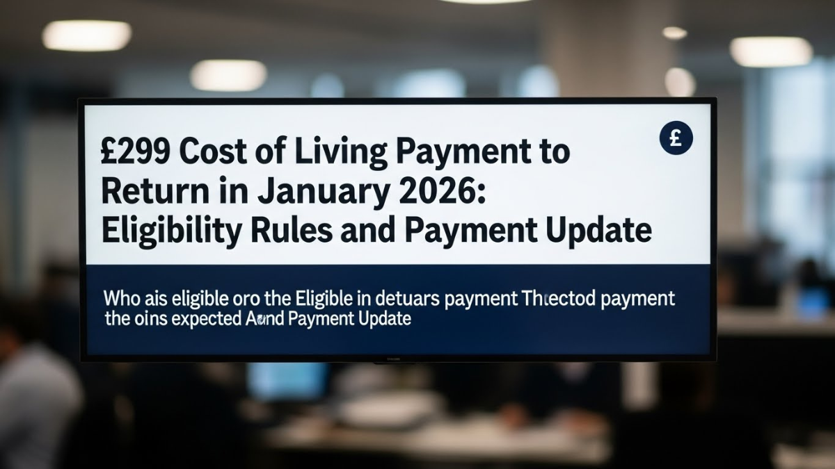 £299 Cost of Living Payment to Return in January 2026: Eligibility Rules and Payment Update