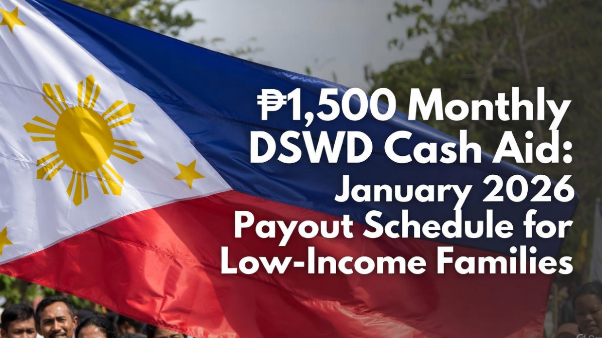 ₱1,500 Monthly DSWD Cash Aid: January 2026 Payout Schedule for Low-Income Families