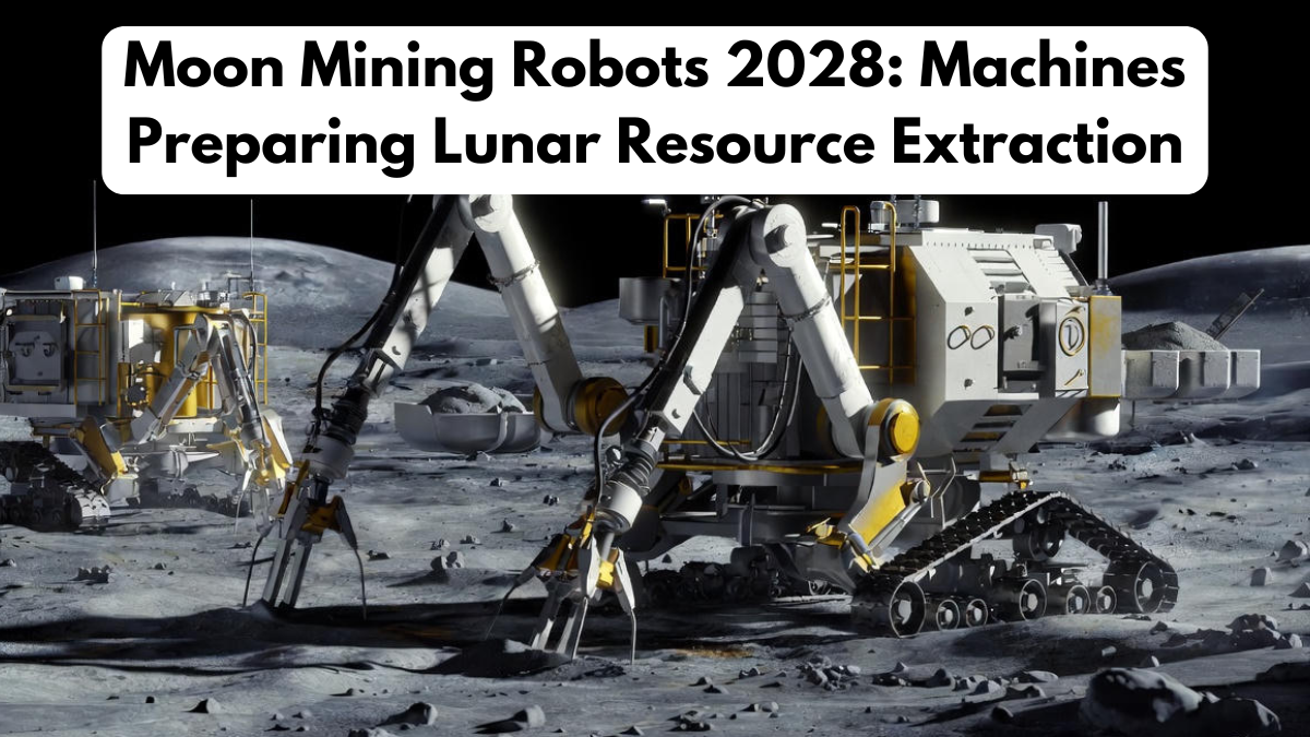 Moon Mining Robots 2028: Machines Preparing Lunar Resource Extraction