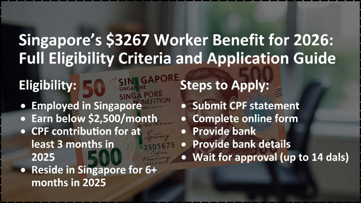 Singapore’s $3267 Worker Benefit for 2026: Full Eligibility Criteria and Application Guide
