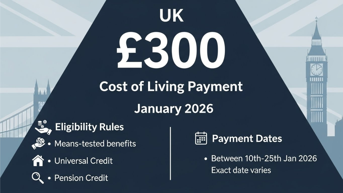 UK £300 Cost of Living Payment for January 2026: Eligibility Rules and Payment Dates