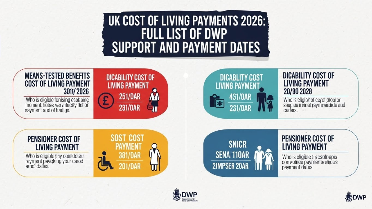 UK Cost of Living Payments 2026: Full List of DWP Support and Payment Dates