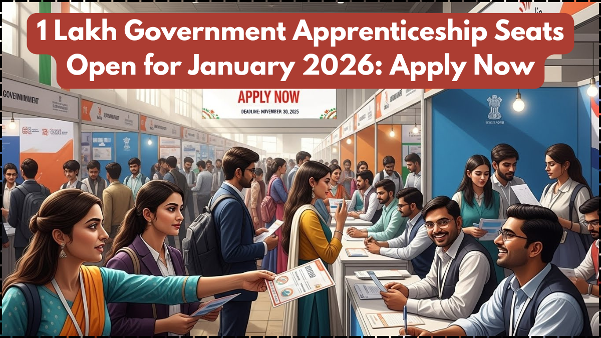 1 Lakh Government Apprenticeship Seats Open for January 2026: Apply Now