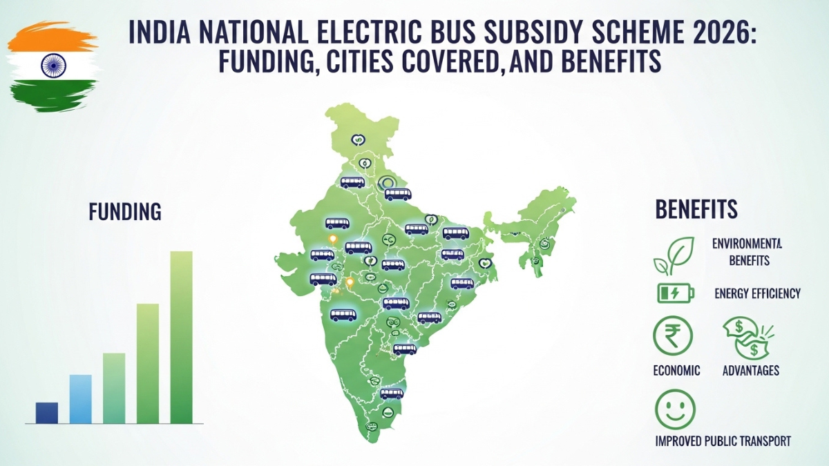 India National Electric Bus Subsidy Scheme 2026: Funding, Cities Covered, and Benefits