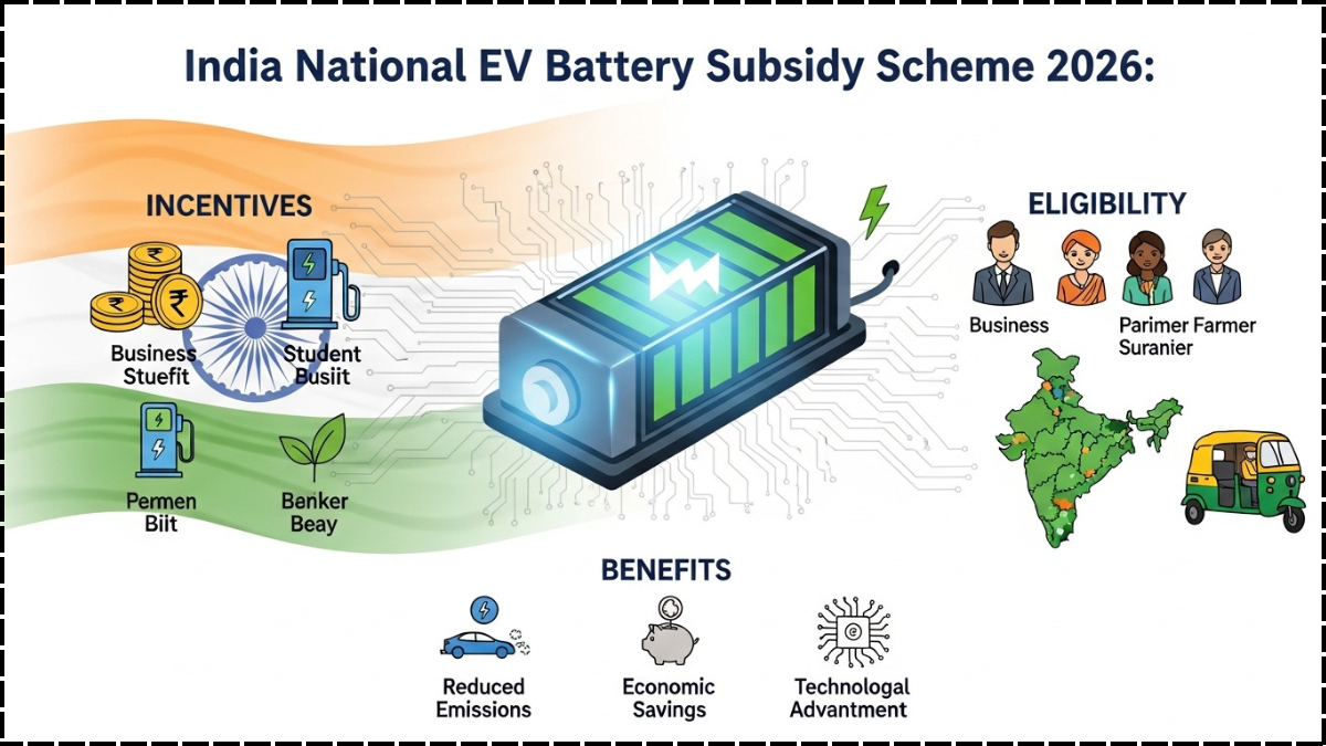 India National EV Battery Subsidy Scheme 2026: Incentives, Eligibility, and Benefits