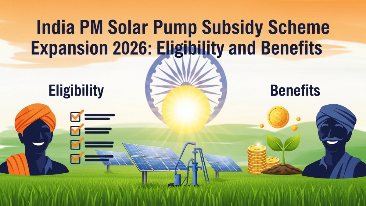 India PM Solar Pump Subsidy Scheme Expansion 2026: Farmers Eligibility and Benefits